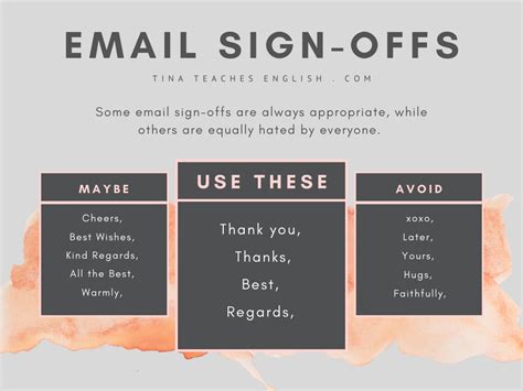 Email sign-offs. Things To Know About Email sign-offs. 